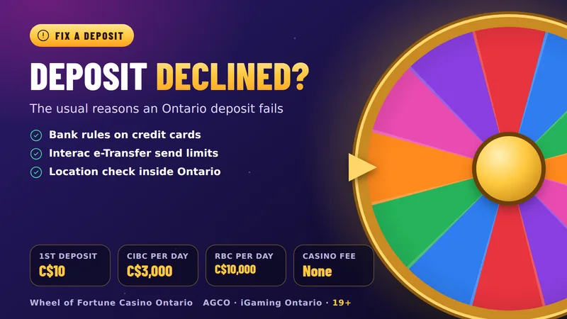 Deposit declined card: bank rules, Interac e-Transfer limits and the Ontario location check